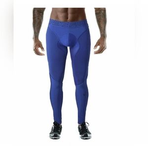 Nike Hyper Compression Dri Fit Tights L Blue Training Running Men's